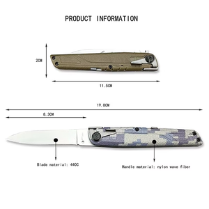Coltello da Caccia AKC con Lama in Acciaio 8CR14 ad Alta Durezza, Manico in ABS, Coltello Tascabile Pieghevole per Sopravvivenza, Soccorso e Uso Tattico all'Aperto - Product Image 6