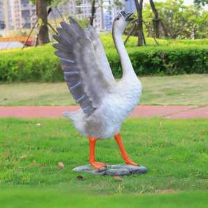 Espacio público Landmark Furniture Abstract Cartoon Goose FRP Escultura Tamaño único Áreas de Salón al aire libre Adornos estéticos Estatuas - Product Image 5