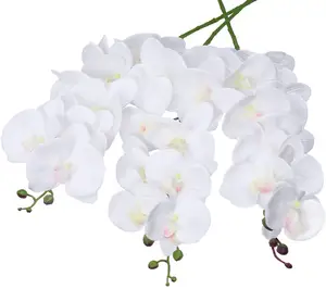 Steli di orchidea artificiale Set di 3 Real Touch Orchid 38 pollici alto lattice farfalla orchidea fiore decorazione della casa di nozze