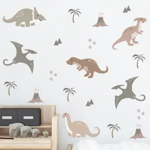 恐龙翼龙公园墙贴客厅儿童卧室装饰壁纸不干胶墙卡通贴纸
