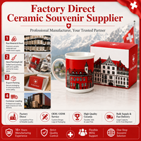 Mug en céramique souvenir de la Suisse avec motif de bâtiment touristique, idéal pour tasse à café en porcelaine, personnalisable OEM, vente en gros