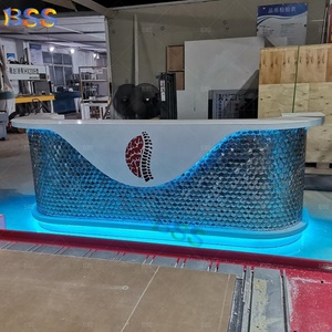 Mostrador de <span class=keywords><strong>Bar</strong></span> azul en forma de U moderno contemporáneo personalizado mosaico de lujo bebida comercial Wine Club Cafe restaurante <span class=keywords><strong>Bar</strong></span> mostrador - Product Image 3
