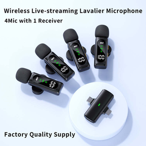 <span class=keywords><strong>Meilleur</strong></span> microphone cravate sans fil portable 2-en-1 T90 <span class=keywords><strong>de</strong></span> haute qualité 2.4G léger avec affichage numérique et suppression du bruit (4 micros) - Product Image 4