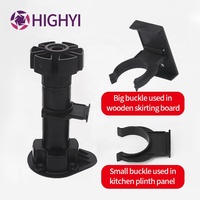 HIGHYI pieds de lit niveleur produits matériels pieds de canapé en plastique pour meubles pieds de nivellement robustes pieds d'armoire réglables