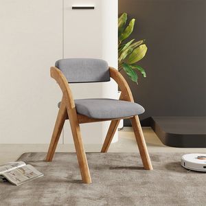Silla <span class=keywords><strong>de</strong></span> <span class=keywords><strong>Comedor</strong></span> <span class=keywords><strong>de</strong></span> Madera Maciza Plegable con Marco Negro y Cojín Beige <span class=keywords><strong>de</strong></span> Felpa, Mueble Contemporáneo Ecológico para Hogar y Oficina, Modelo L060 - Product Image 6