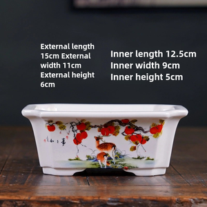 <span class=keywords><strong>Vasi</strong></span> per Bonsai <span class=keywords><strong>in</strong></span> <span class=keywords><strong>Ceramica</strong></span> Ecologici, Smaltati Bianco-Blu con Fori di Drenaggio, Resistenti, <span class=keywords><strong>Piccoli</strong></span> <span class=keywords><strong>Vasi</strong></span> da Interno per Piante e Fiori - Product Image 4