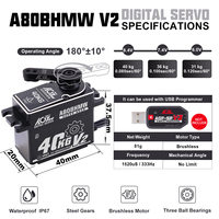 Servo numérique programmable sans balais AGFRC 40KG à couple élevé 0,071s avec engrenage en acier 8,4V IP67 étanche 25T STD pour voiture RC et robot