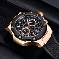 Montres chronographes pour homme PAGANI DESIGN PD-YS032, luxe, or rose, bracelet en caoutchouc, étanches 10 ATM, montres à quartz tendance pour homme