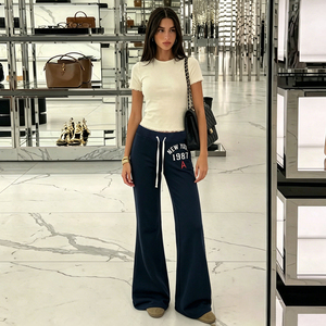 Pantalones de Mujer Estilo Urbano, Cintura Media, Ajustados, Acampanados, Tipo Lápiz, Sexys, Transpirables, Ecológicos, Largos, con Cordón Ajustable, Modernos e Informales - Product Image 3