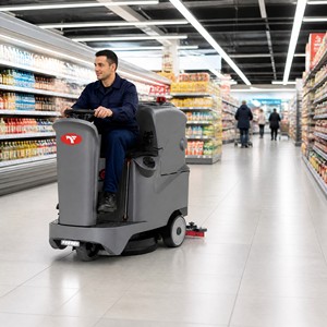 CleanHorse X4 550mm Battery <strong>Powered</strong> Ride On Floor <strong>Scrubber</strong> 580mm Cleaning Path 860mm Squeegee 4500m2/h For Marble <strong>Tile</strong> Floor - Product Image 4