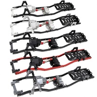 SUNHIOT LZF09 313mm Châssis Métallique CNC pour Voiture Tout-Terrain Rock Crawler, Kit de Modélisme RC SCX10 avec Boîte de Vitesses Avant Modifiée
