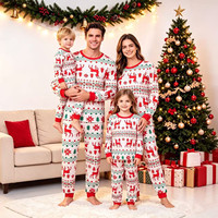 Ensemble de pyjamas de Noël assortis pour la famille, vêtements de nuit doux et amples à manches longues et col rond, pyjamas assortis pour la famille pour maman, papa et enfants