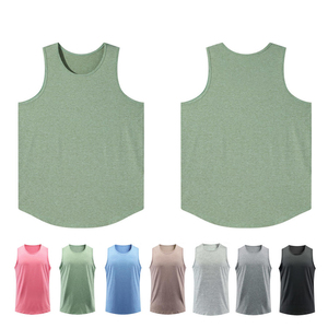 Men's Fitness Singlet Sleeveless Lightweight Breathable Eco-Friendly Custom Logo Sporty Jersey Fabric - Product Image 3