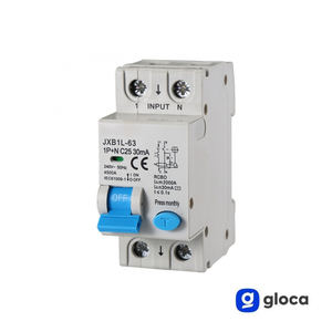 Gloca Differential เซอร์กิตเบรกเกอร์2P 25A 30mA 250V 4.5KA DIN MOUNT C25 - Product Image 3