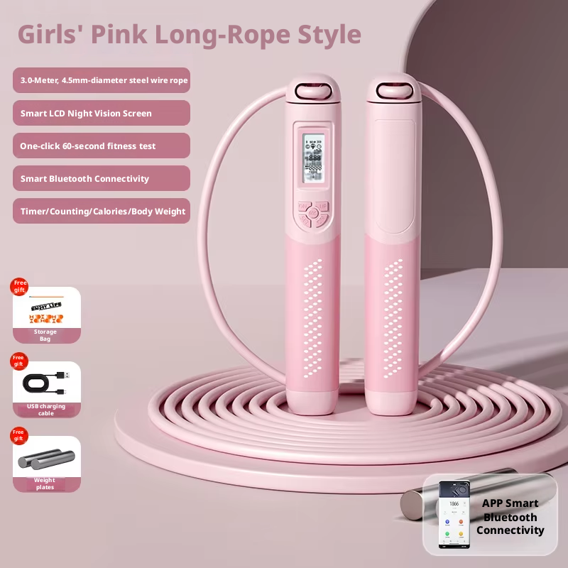 Long rope-pink weight block eva zipper bag