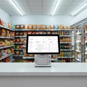 Sistema POS de doble pantalla de 11.6, 15 y 15.6 pulgadas, caja registradora todo en uno con pantalla táctil y impresora térmica para tiendas minoristas - Product Image 1