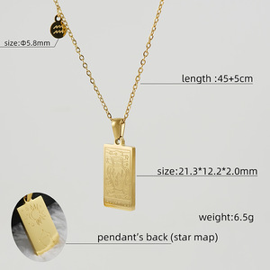 Collar con Colgante de los 12 Signos del Zodiaco |   Joyería Astrológica de Acero Inoxidable con Baño de Oro PVD de 18K para Hombre y Mujer |   Resistente al agua y sin decoloración - Product Image 6