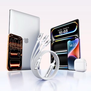 SAMZHE - Cable <span class=keywords><strong>de</strong></span> Datos USB-A 2 en 1 Trenzado Blanco <span class=keywords><strong>de</strong></span> 1.5 m, PD100W 6A Tipo-C/L, Cable <span class=keywords><strong>de</strong></span> Carga Rápida para <span class=keywords><strong>iPhone</strong></span> 14/13/<span class=keywords><strong>12</strong></span>, iPad, CarPlay - Product Image 6