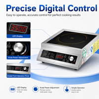Friteuse plate durable en acier inoxydable 201, 3500W, de qualité industrielle, compatible induction, pour usage professionnel en cuisine commerciale