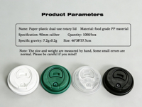 Couvercle pliable pour gobelet de 90 mm, couvercle jetable anti-fuite en PP de qualité alimentaire, gobelets en plastique avec couvercle pour gobelets à café en papier