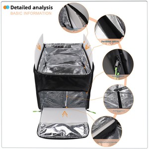 <span class=keywords><strong>Sac</strong></span> à <span class=keywords><strong>dos</strong></span> isotherme imperméable en cuir épaissi pour livraison UberEats, double bandoulière, stock usine - Product Image 3