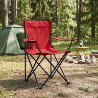Chaise de camping pliable portable à prix de gros avec porte-gobelet en maille et accoudoirs