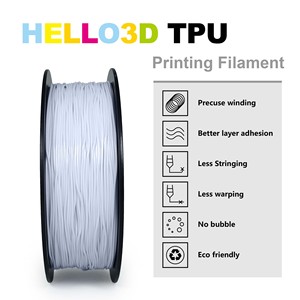 เส้นใยพิมพ์ 3 มิติ HELLO3D Rainbow TPU ขนาด 1.75 มม. วัสดุพิมพ์ 3 มิติแบบยืดหยุ่น น้ำหนัก 0.8 กก. คุณภาพสูง FDM ความแข็ง 85A-95A สำหรับการพิมพ์ 210-230 องศา - Product Image 2