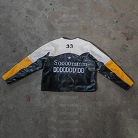 Vestes en cuir bomber sur mesure YSJY OEM, style streetwear, broderie personnalisée, veste de motard en cuir PU pour homme