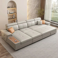 Sofá cama plegable de madera maciza de 3 plazas convertible con almacenamiento funcional inteligente para Villa, sala de estar, sofá de 3 plazas, sofá cama
