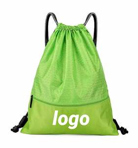 Promotion Wholesale <b>Waterproof</b> <b>Drawstring</b> Backpack with Zipper Pouch Perfect for Sports Fitness Student <b>Bag</b> Football Storage - Product Image 2