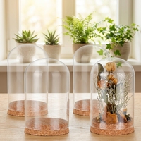 Rose éternelle préservée sous cloche en verre - Couleur et logo personnalisables - Décoration polyvalente pour la maison/le bureau - Pour Pâques, la Saint-Valentin, Noël