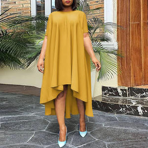 Noir Sexy <span class=keywords><strong>Mature</strong></span> Lady Plus Size Robe longue t-shirts Fat Women Dress - Product Image 3