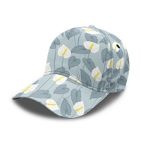 Gorra de Béisbol de Lona Curvada de Seis Paneles, Personalizable y Elegante, con Estampado de Anturio Estilo Hawaiano, Ajustable, Unisex, con Impresión por Transferencia de Calor