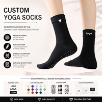 Nouvelles chaussettes de yoga mi-mollet de couleur unie avec broderie cœur, antidérapantes pour le sport et le Pilates