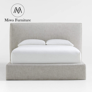 <span class=keywords><strong>Letto</strong></span> <span class=keywords><strong>Matrimoniale</strong></span> King Size Imbottito per Hotel, Design Moderno, Lavabile, con Struttura Comoda in Tessuto di Lino <span class=keywords><strong>Grigio</strong></span>, Schienale Alto, Ideale per Camere da <span class=keywords><strong>Letto</strong></span> e Guesthouse - Product Image 2