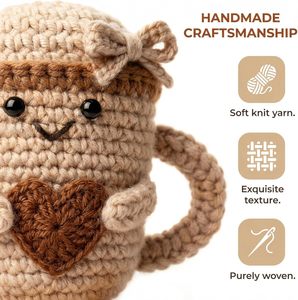 SHARABAKI Linda Taza de Té de Ganchillo Hecha <span class=keywords><strong>a</strong></span> Mano, Decoración para Escritorio y Cocina, Tarjeta Inspiradora |   Hilo de Algodón Suave, Regalo para el Dí<span class=keywords><strong>a</strong></span> de la Madre - Product Image 4