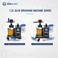 Machine d'application de colle à froid pneumatique semi-automatique à double brosse avec réservoir sous pression pour la production de cartons et de bandes