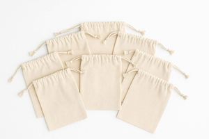 Custom Logo Printed Cotton Gift <b>Packaging</b> <b>Bag</b> Nature White Dust Drawstring Cosmetic Cotton <b>Bag</b> - Product Image 4