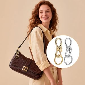 Twist Knot Clasp Bag Charm Keychain D Ring Keychain Heavy Duty Spring <b>Snap</b> <b>Hook</b> Fashion Accessory For Purse Backpack - Product Image 5