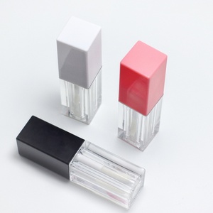 Tube de brillant à lèvres vide 5 ml avec grand applicateur, pour gloss et huile à lèvres, disponible en rose, blanc, noir, avec applicateur épais - Product Image 2