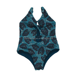 Costume da Bagno per Bambine in Produzione di Massa, Bikini Intero Senza Maniche con Stampa Hawaiana per Spiaggia - Product Image 5