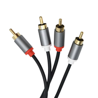 Câble audio plaqué or, mâle vers mâle, prise 2RCA pour systèmes stéréo, amplificateurs, home cinéma et systèmes HiFi