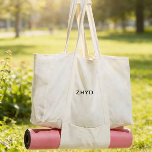 Sac de Pilates personnalisé de haute qualité en toile recyclée grande capacité sac de toile de Yoga robuste sac fourre-tout de Yoga multifonctionnel - Product Image 2