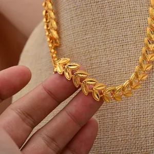 African 24k Gold Color Jewelry Sets For Lady Wedding Ethiopia Bridal Necklace Earrings Ring Jewelry Accessory Gifts