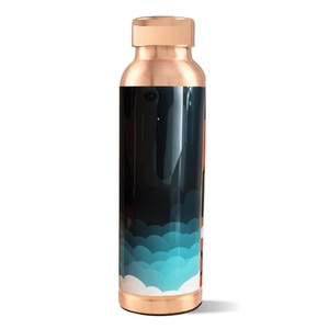 High Durability Pure Copper <b>Bottle</b> with Glossy Shine & Corrosion Free <b>Long</b> Lasting <b>Water</b> Storage <b>Bottle</b> for Regular & Office Use - Product Image 1