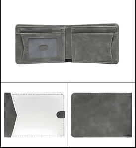 Impressão personalizada DIY Sublimation Blank Brown PU Leather Credit <span class=keywords><strong>card</strong></span> Minimalist Pocket <span class=keywords><strong>Wallet</strong></span> para homens - Product Image 5