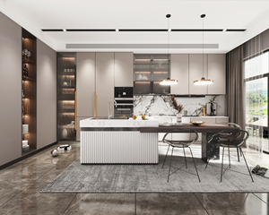 Ensemble de meubles de cuisine blancs modernes personnalisables avec conception gratuite et évier fabriqué en Chine - Product Image 1