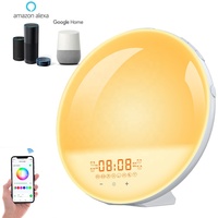 Lampe de nuit intelligente LED WIFI, lampe de réveil, lampe de lever de soleil avec contrôle tactile, application de contrôle par téléphone portable pour enfants, bébé, chambre à coucher