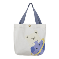 Pochette fourre-tout en lin et coton de dessin animé sacs à provisions en toile d'extérieur à la mode avec logo personnalisé pour stockage d'épicerie ou cadeau
