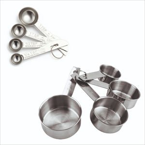 Juego de 8 Tazas y Cucharas Medidoras de Acero Inoxidable de Primera Calidad con Marcas Grabadas - Product Image 6